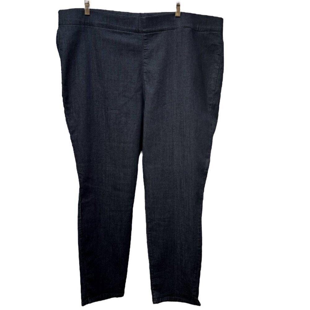 NYDJ Ankle Jeans Plus Size 22W Blue Stretch Dark Denim Lift Tuck Pull on